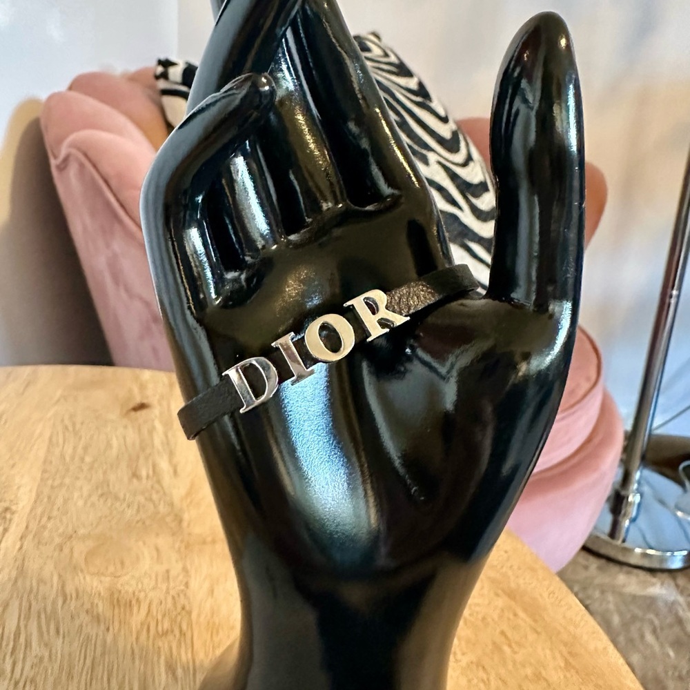 Dior Black Leather Wrap Bracelet - Picture 6 of 11